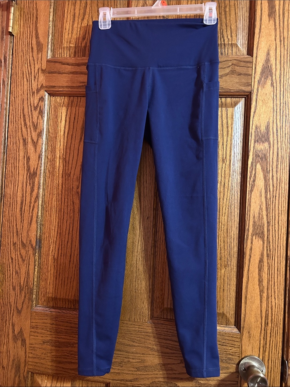 Amazon Navy High-Waist Active Leggings with Side Pockets